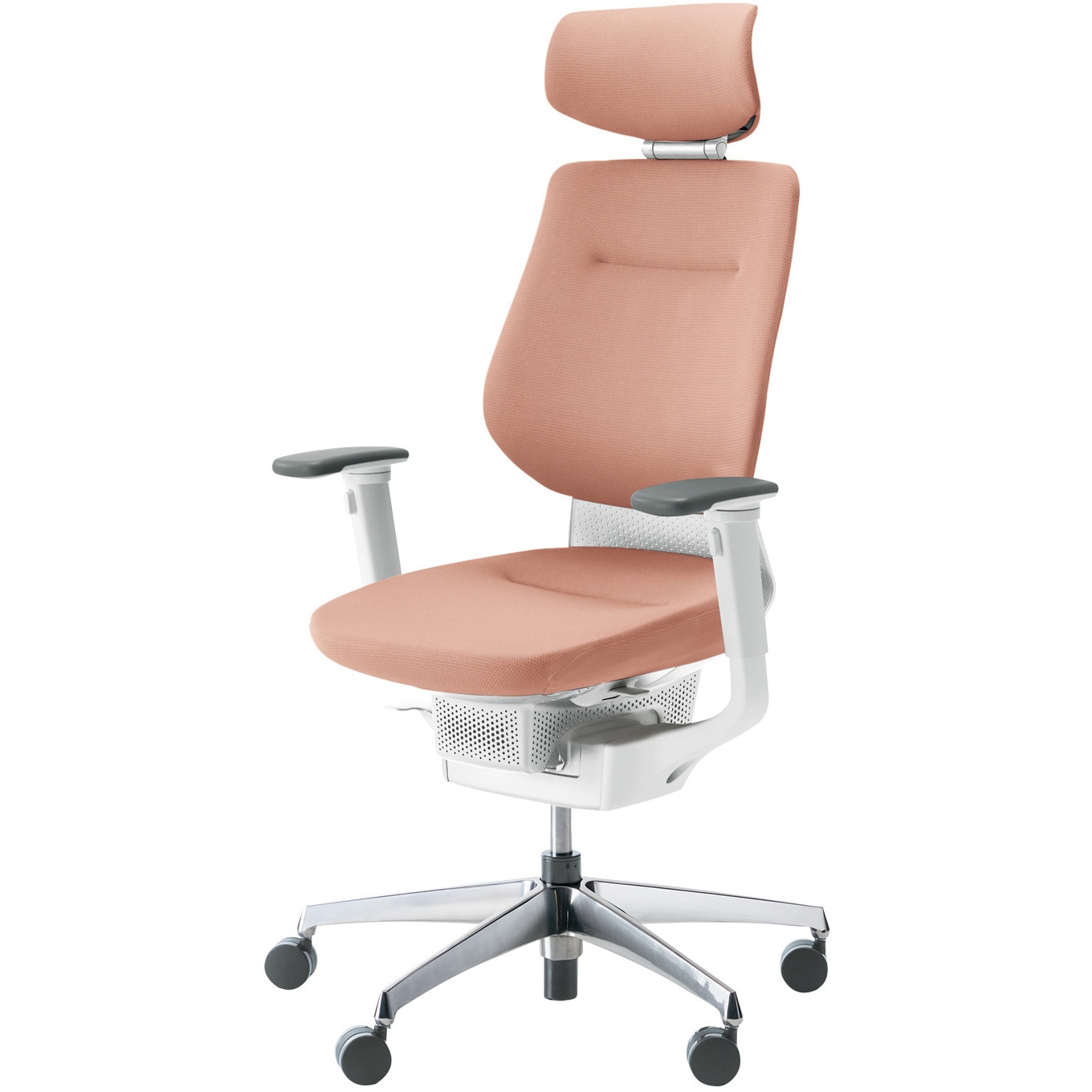 CR-GA3215E1G49G-V オフィスチェアー ing ヘッドレスト アルミポリッシュ脚(配送・組立サービス付き) コクヨ 可動肘 フローリング用キャスター ホワイトグレー   CR-GA3215E1G49G-V