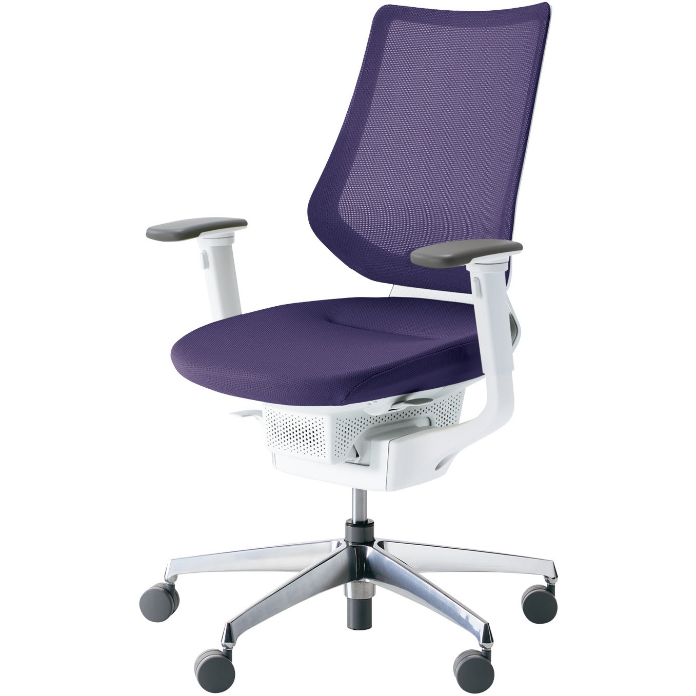 CR-GA3413E1G47E-V オフィスチェアー ing バーチカルタイプ アルミポリッシュ脚(配送・組立サービス付き) コクヨ 肘掛あり フローリング用キャスター   CR-GA3413E1G47E-V