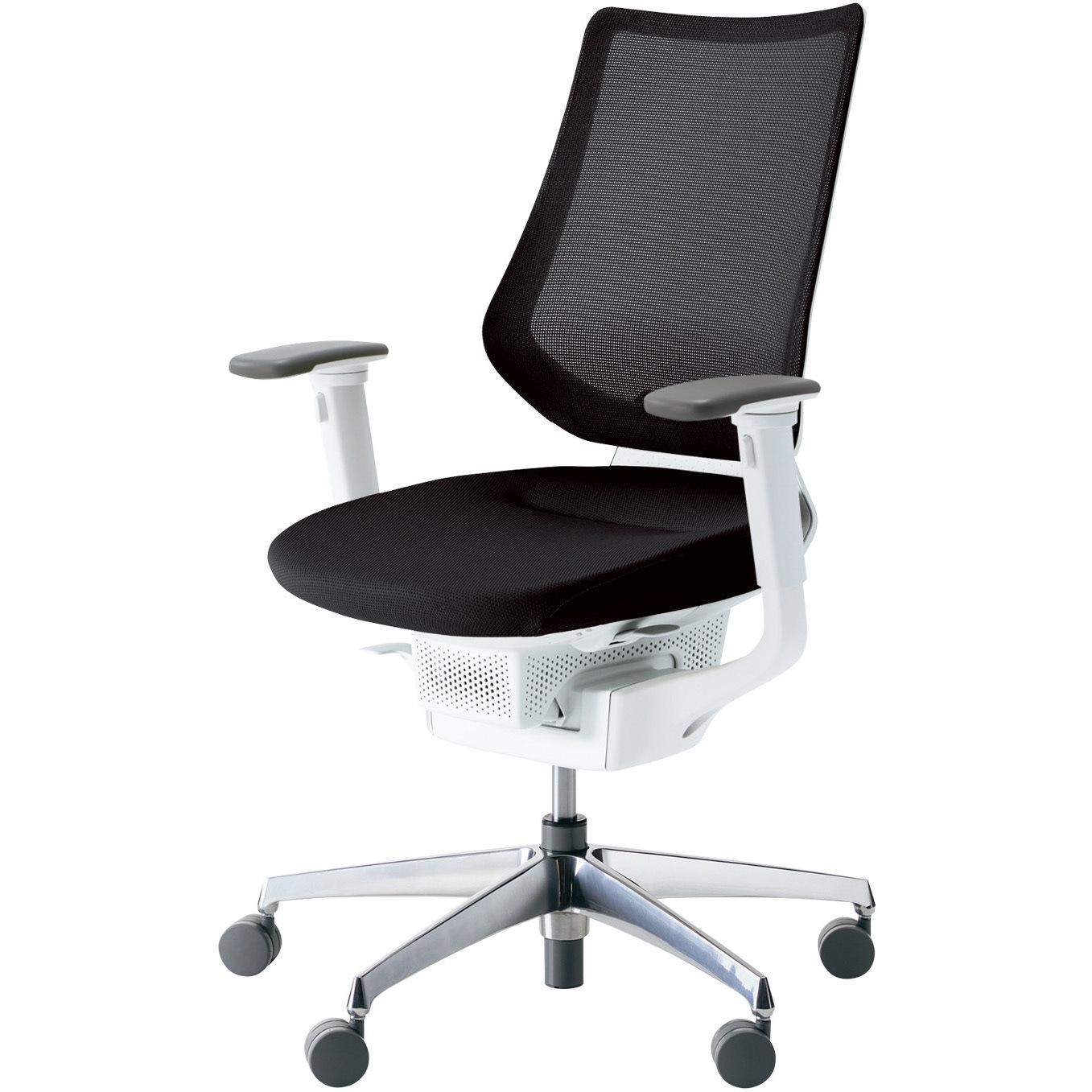 CR-GA3413E1G4B6-W オフィスチェアー ing バーチカルタイプ アルミポリッシュ脚(配送・組立サービス付き) コクヨ 肘掛あり カーペット用キャスター   CR-GA3413E1G4B6-W