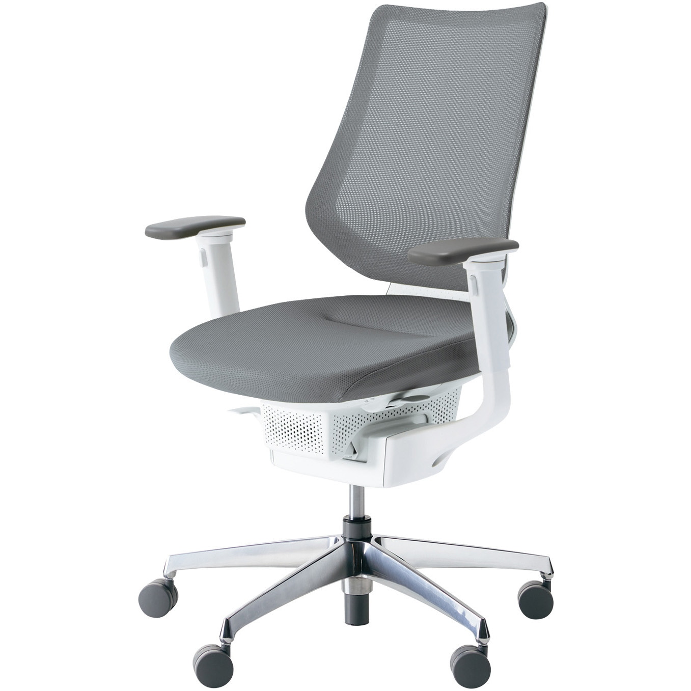 CR-GA3413E1G4E3-V オフィスチェアー ing バーチカルタイプ アルミポリッシュ脚(配送・組立サービス付き) コクヨ 肘掛あり フローリング用キャスター   CR-GA3413E1G4E3-V