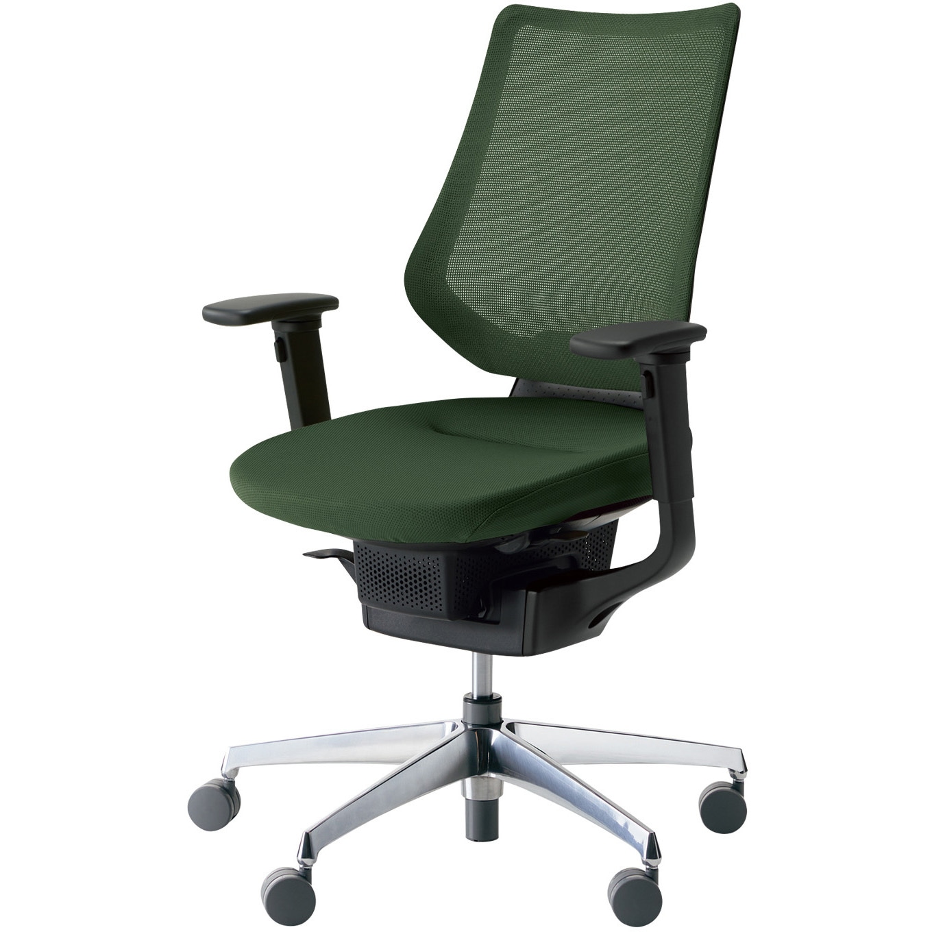 CR-GA3413E6G4Q6-V オフィスチェアー ing バーチカルタイプ アルミポリッシュ脚(配送・組立サービス付き) コクヨ 肘掛あり フローリング用キャスター   CR-GA3413E6G4Q6-V