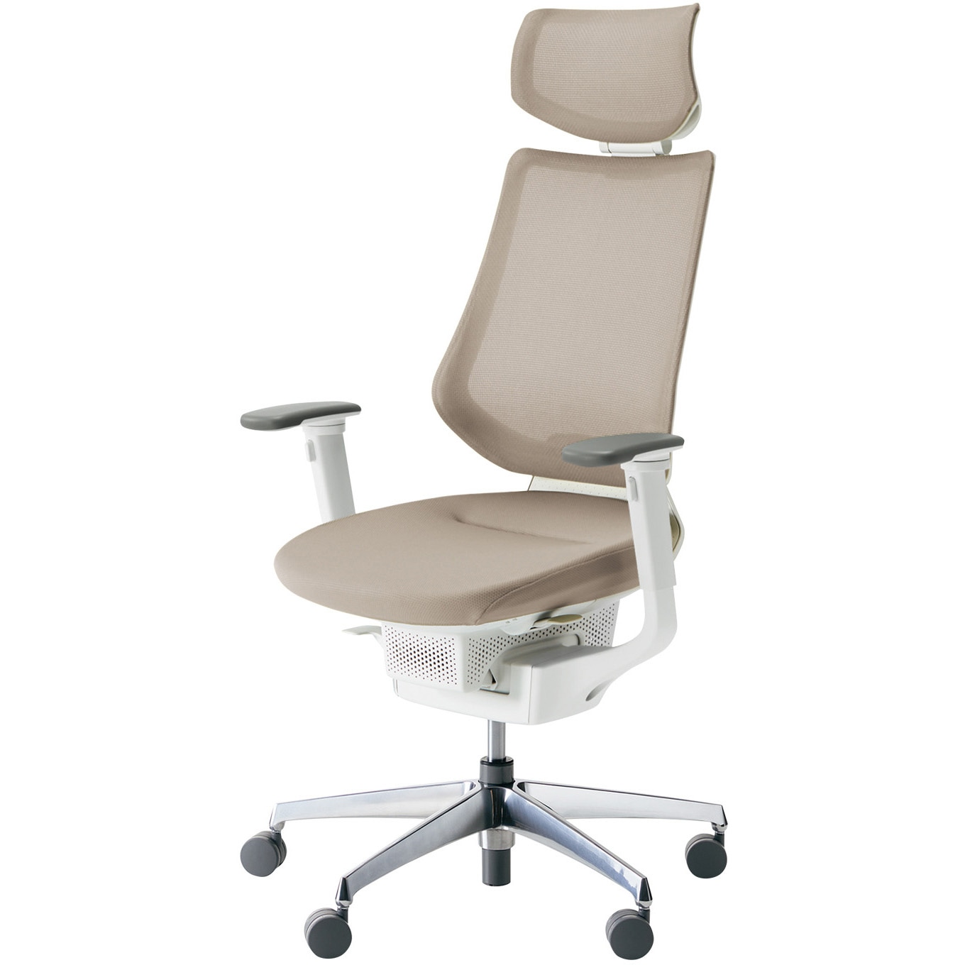 CR-GA3415E1G4MA-V オフィスチェアー ing ヘッドレスト アルミポリッシュ脚(配送・組立サービス付き) コクヨ 肘掛あり フローリング用キャスター   CR-GA3415E1G4MA-V