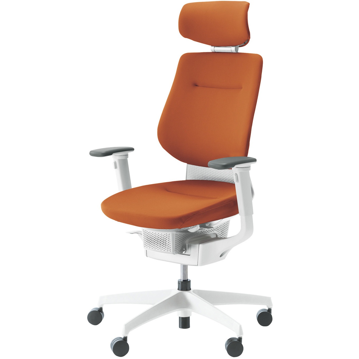 CR-GW3215E1G40T-W オフィスチェアー ing ヘッドレスト ホワイト樹脂脚(配送・組立サービス付き) コクヨ 可動肘 カーペット用キャスター   CR-GW3215E1G40T-W