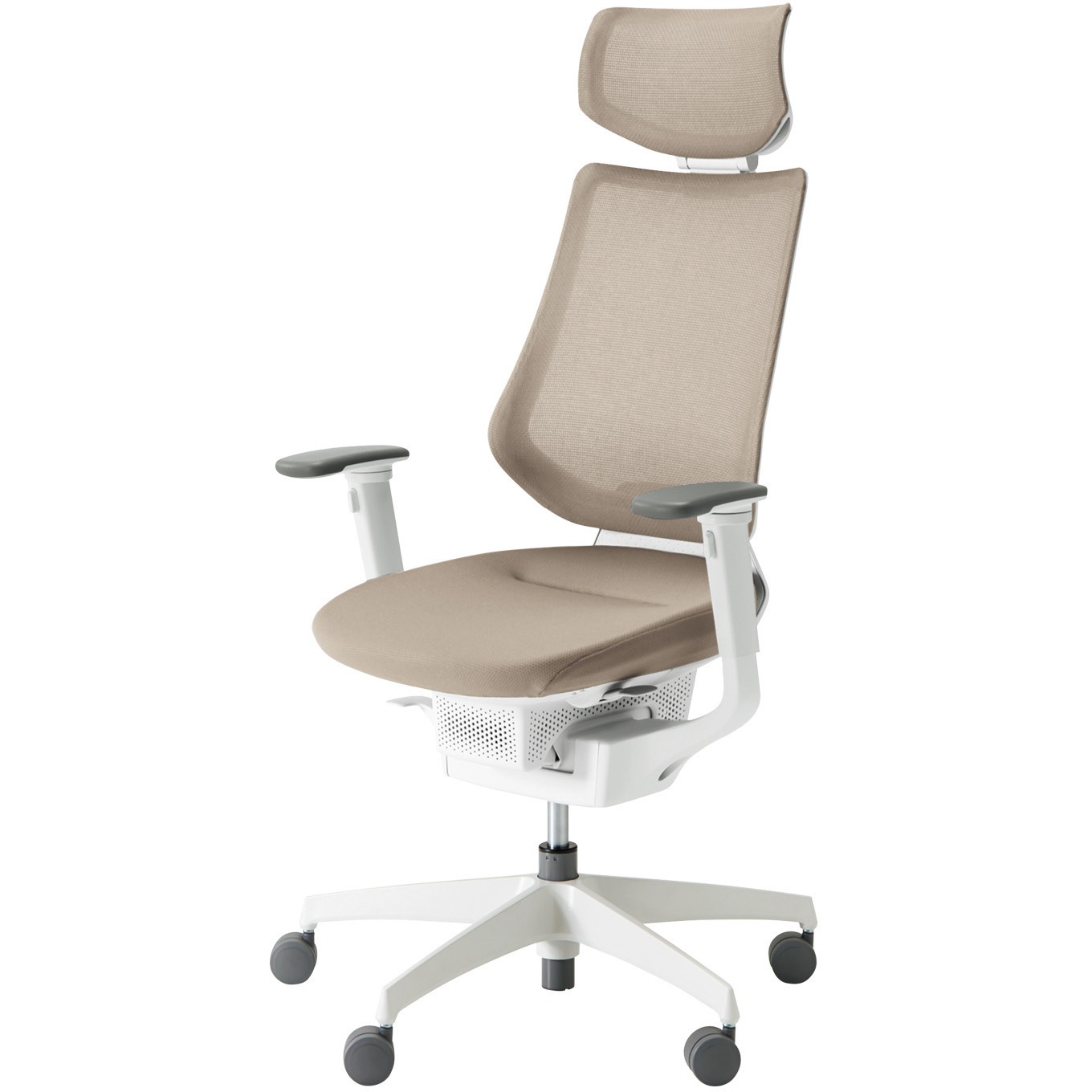 CR-GW3415E1G4MA-V オフィスチェアー ing ヘッドレスト ホワイト樹脂脚(配送・組立サービス付き) コクヨ 肘掛あり フローリング用キャスター   CR-GW3415E1G4MA-V