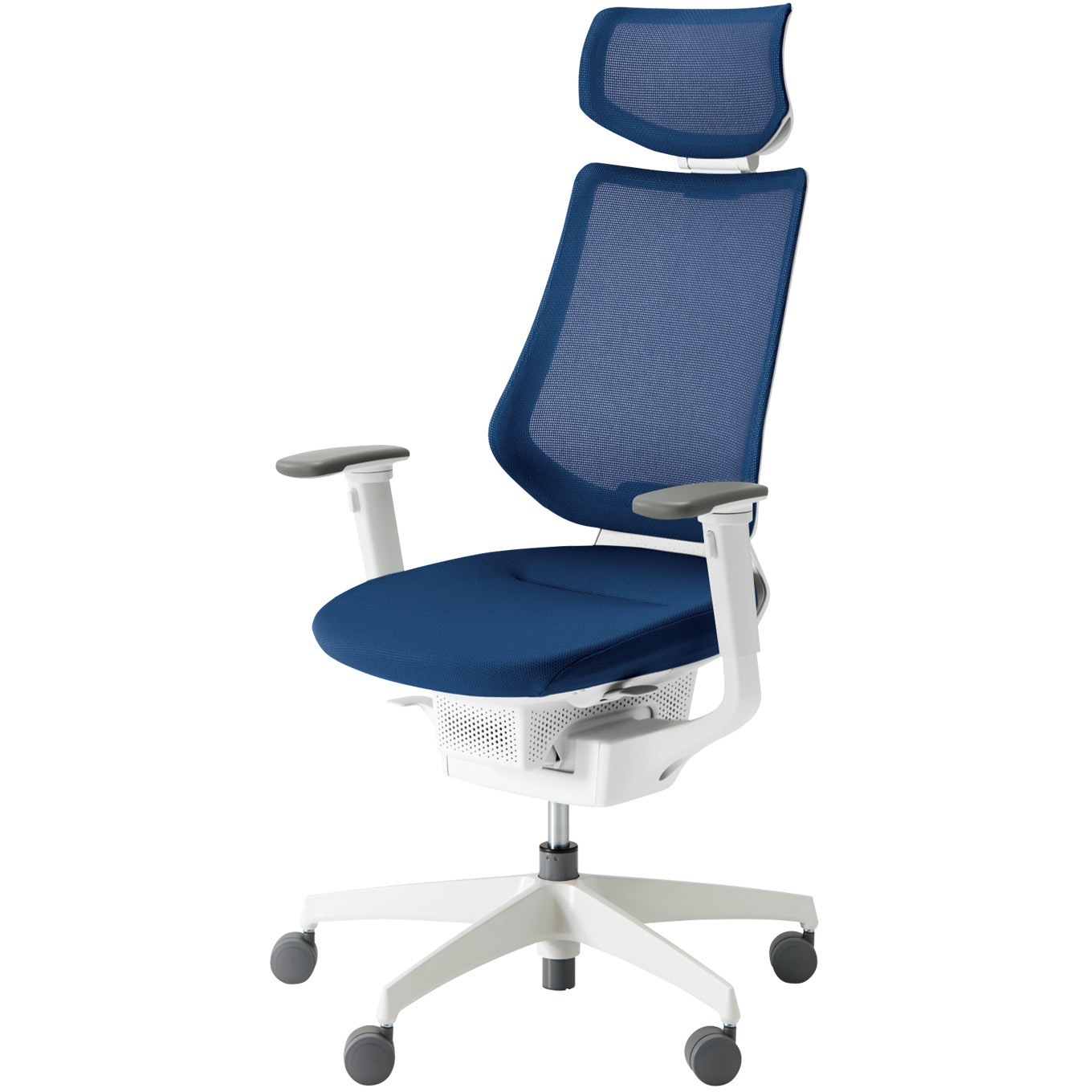 CR-GW3415E1G4T7-W オフィスチェアー ing ヘッドレスト ホワイト樹脂脚(配送・組立サービス付き) コクヨ 肘掛あり カーペット用キャスター   CR-GW3415E1G4T7-W