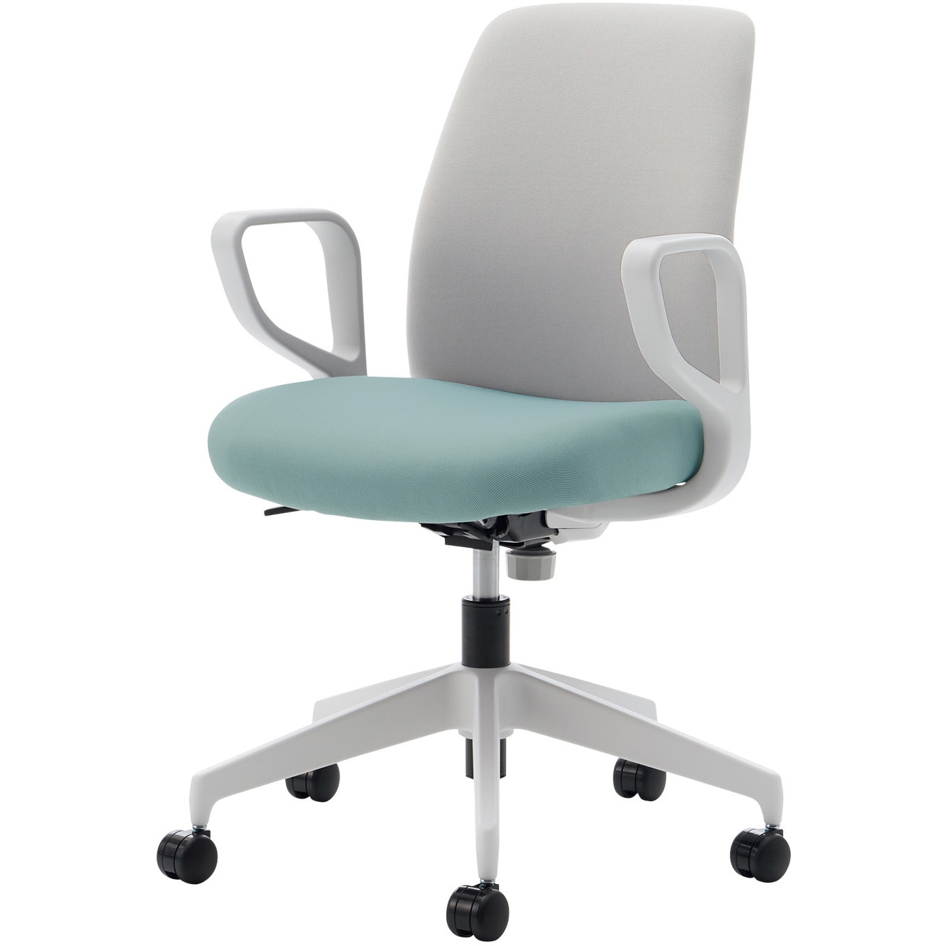 C02-W152CU-E138E21 オフィスチェアー オプティ ロータイプ(配送・組立サービス付き) コクヨ カーペット用キャスター 肘掛あり(サークル肘) ホワイトグレー   C02-W152CU-E138E21