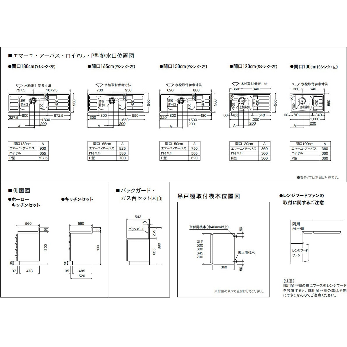 P-120L/PUE-1 P型 ノーマル 流し台 Sシンク タカラスタンダード 間口1200mm - 【通販モノタロウ】