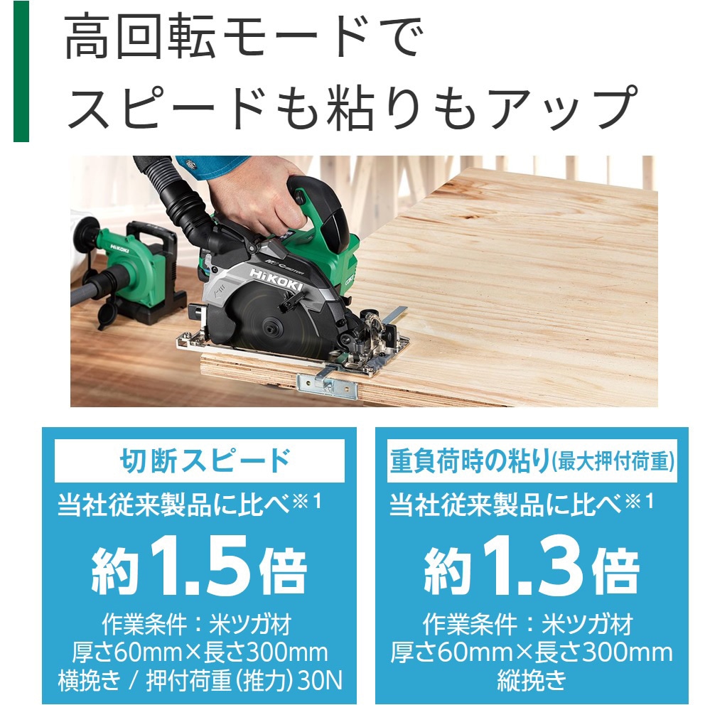 C1806DB (2XPZ) 18V 165mmコードレス丸のこ 1台 HiKOKI(ハイコーキ