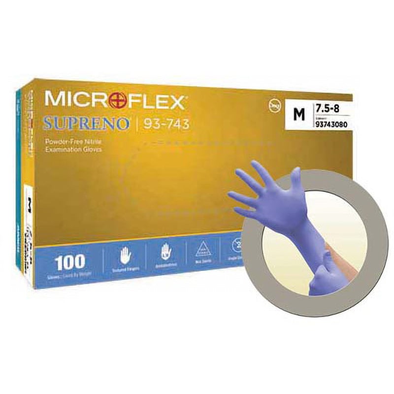 93743080 Microflexニトリル手袋 SUPRENO 100枚 1箱(100枚) アンセル