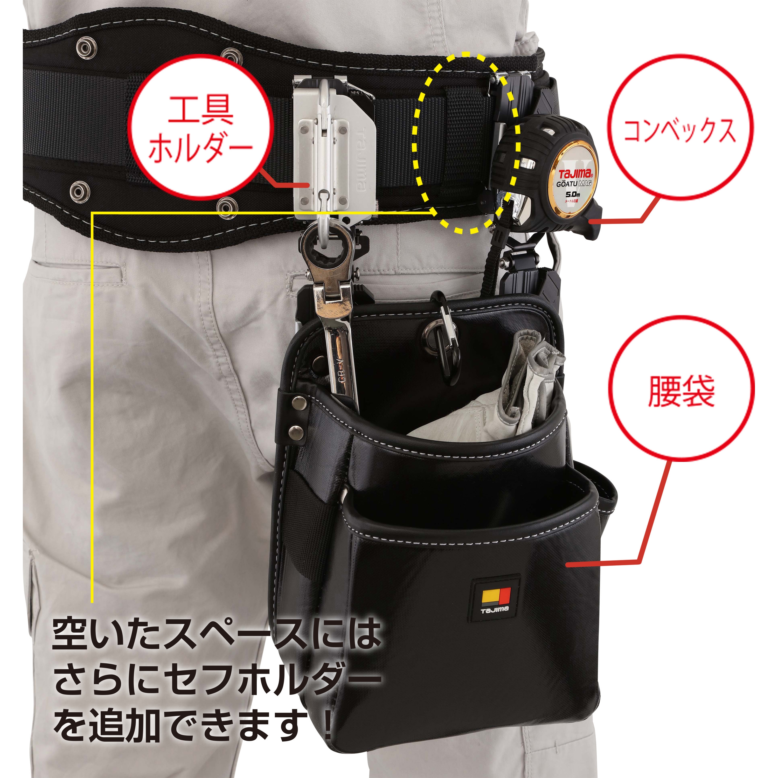 SF-MHLDS2M セフ後付ホルダー メタル上下2連 タジマツール(TJMデザイン