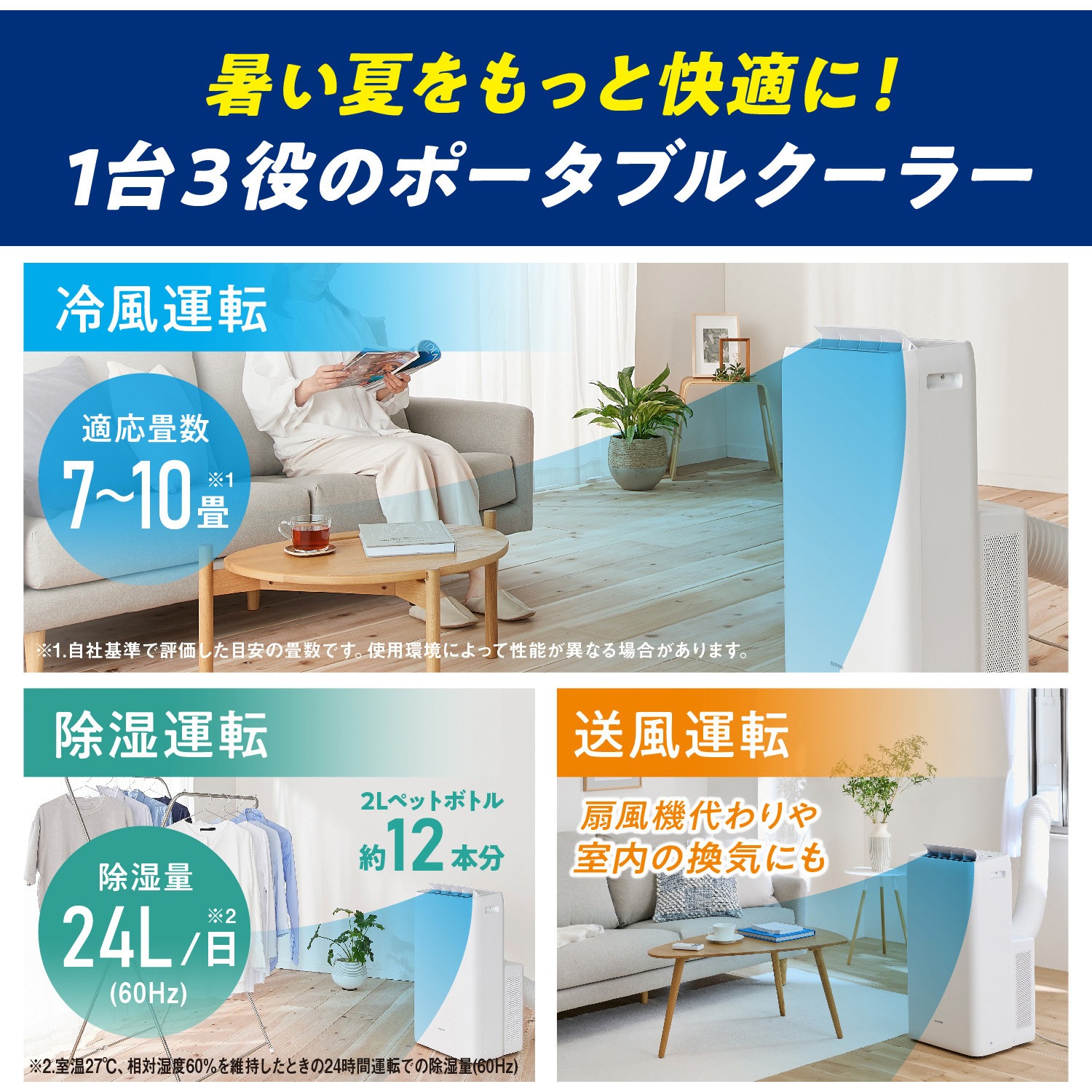 ポータブルクーラー IPA-2823G ポータブルクーラー冷専 IPA-2823G ホワイト