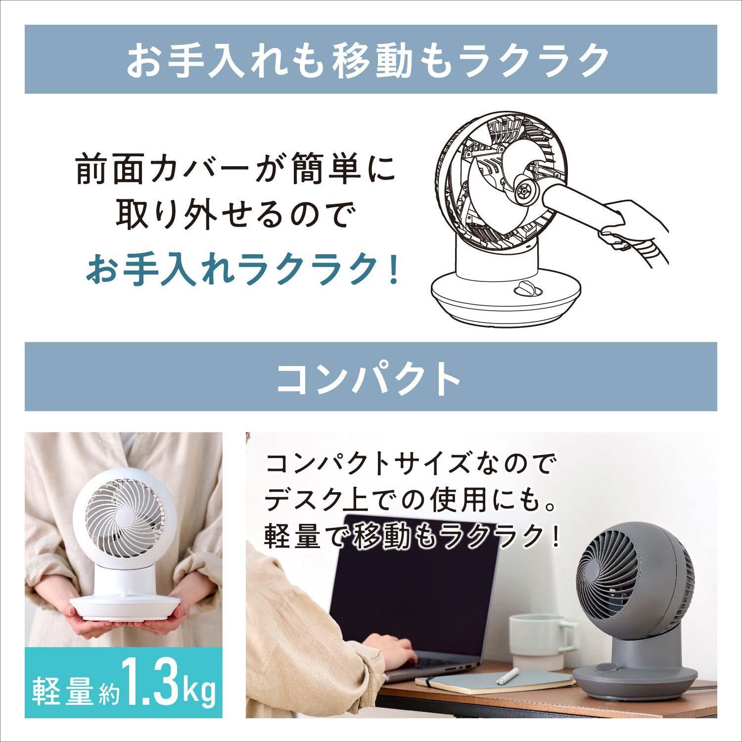 PCF-SM122-W サーキュレーターmini 8畳 1台 アイリスオーヤマ