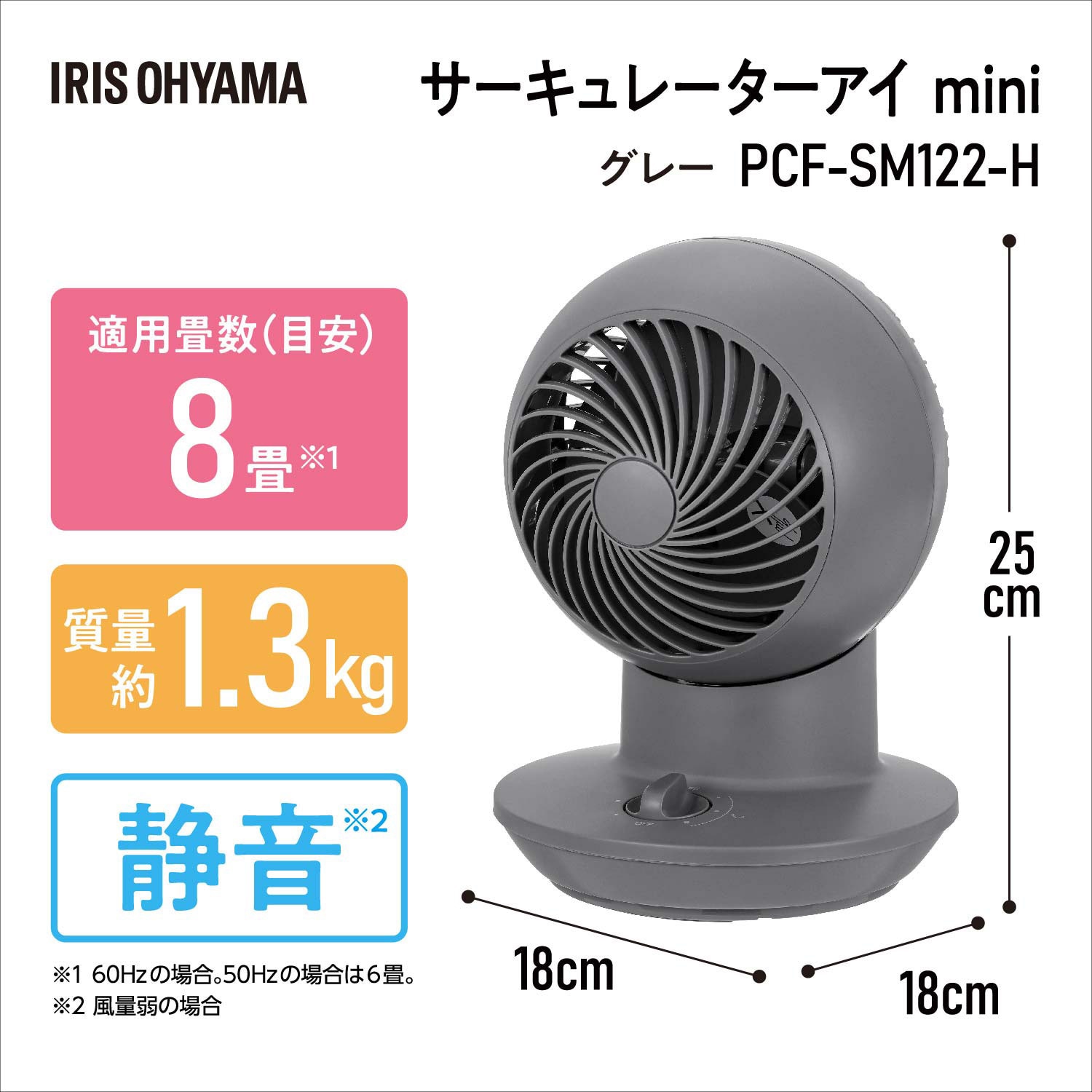 PCF-SM122-H サーキュレーターmini 8畳 1台 アイリスオーヤマ