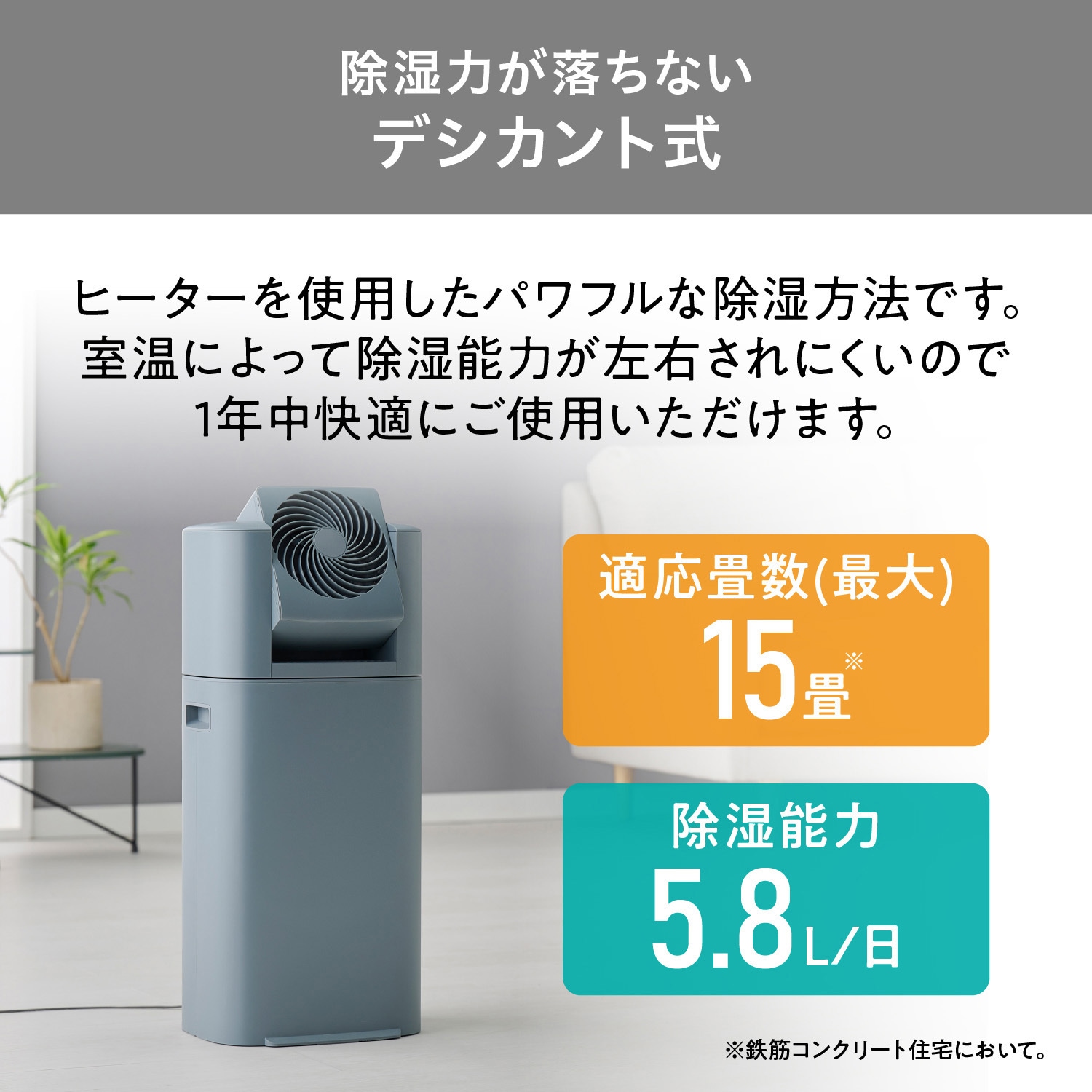 IJDC-P60-AH サーキュレーター付き衣類乾燥除湿機 5.8L/日 アイリス