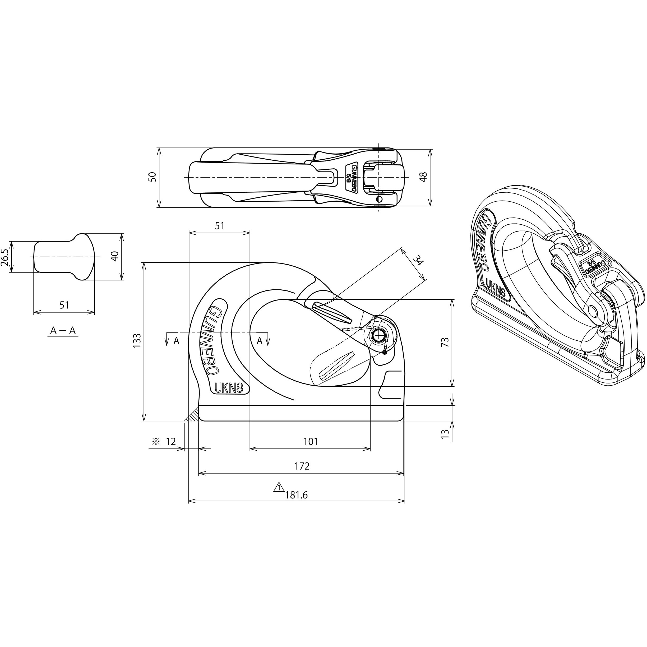 UKN-8 溶接フック 1個 マーテック 【通販モノタロウ】