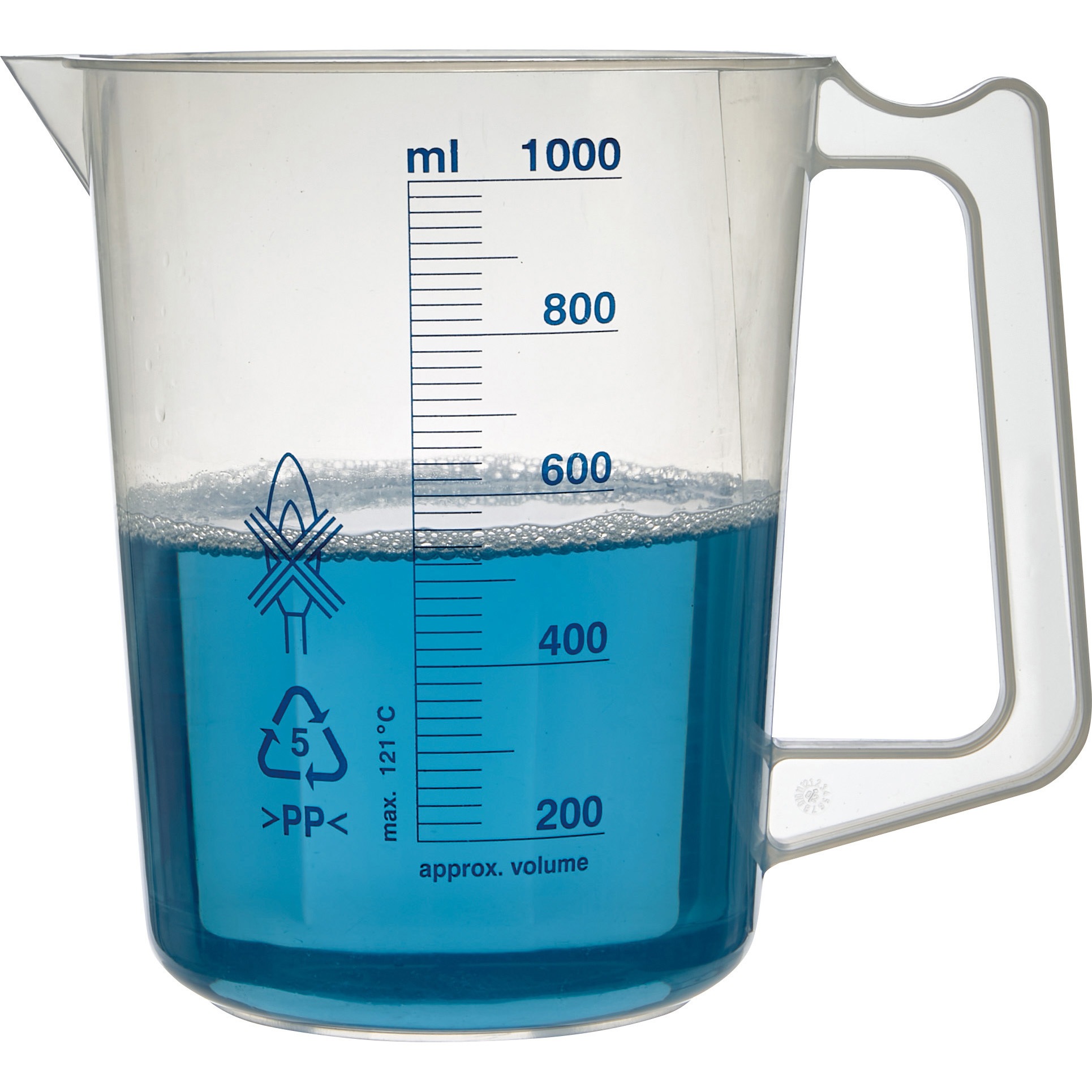 HPB-1000 ポリプロピレン青目盛ビーカー(取手付) TRUSCO 1000mL 1個