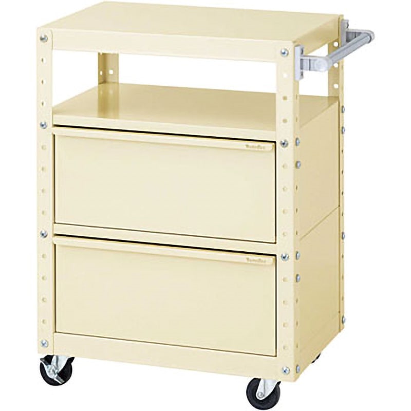 W6CU-BD2-IV スペシャルワゴン(W600×D400 移動式) 山金工業 引出しあり アイボリー 本体幅600mm奥行400mm高さ830mm  W6CU-BD2-IV