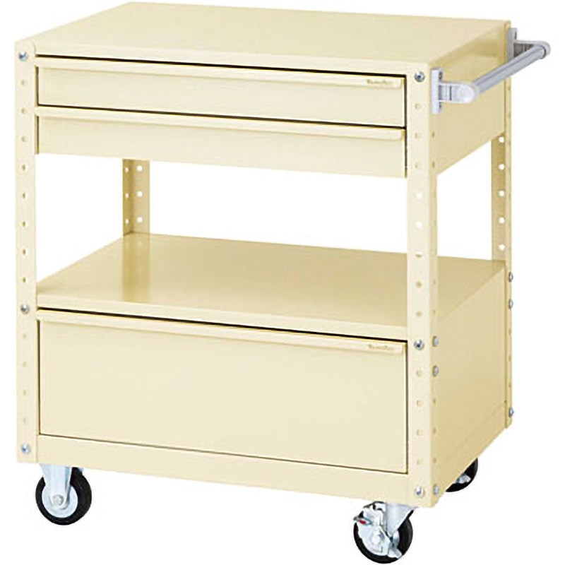 W7CU-SBD-IV スペシャルワゴン(W750×D500 移動式) 山金工業 引出しあり アイボリー 本体幅750mm奥行500mm高さ870mm  W7CU-SBD-IV