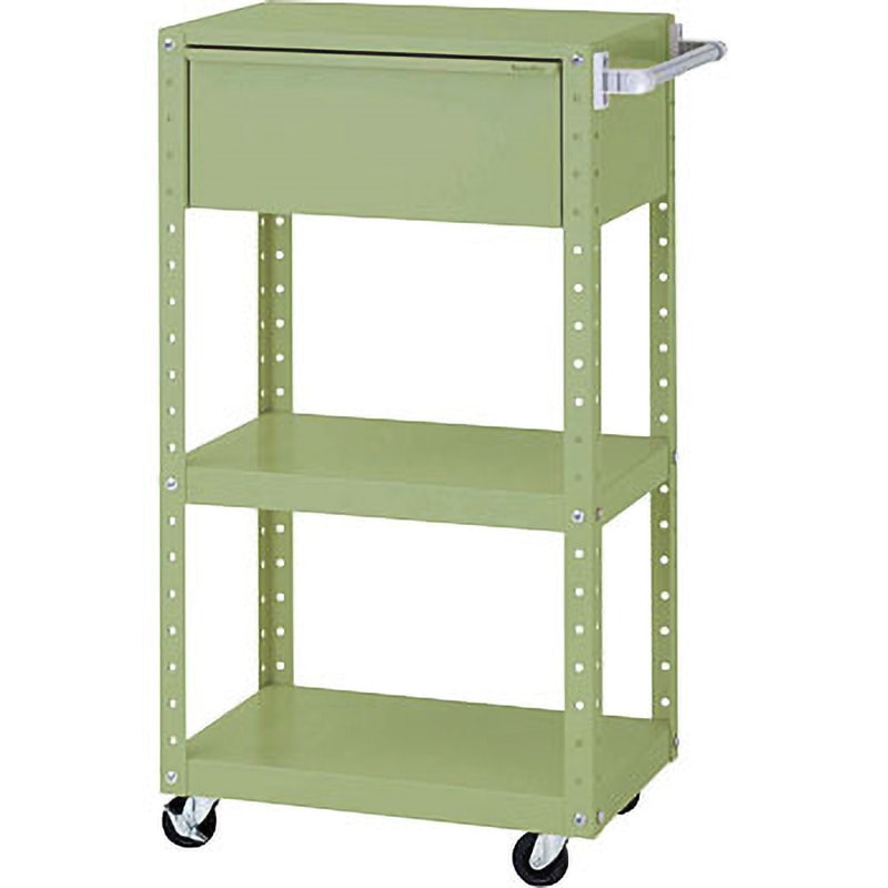W6CSH-D-G スペシャルワゴン(W600×D400 H1200移動式) 山金工業 引出しあり グリーン 本体幅600mm奥行400mm高さ1159mm  W6CSH-D-G 32,487円