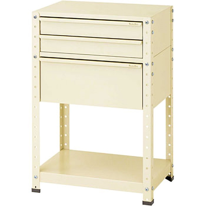 W6-SD-IV スペシャルワゴン(W600×D400 固定式) 山金工業 引出しあり アイボリー   W6-SD-IV