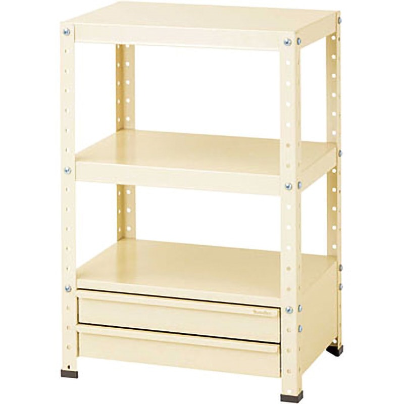 W6-BS-IV スペシャルワゴン(W600×D400 固定式) 山金工業 引出しあり アイボリー   W6-BS-IV