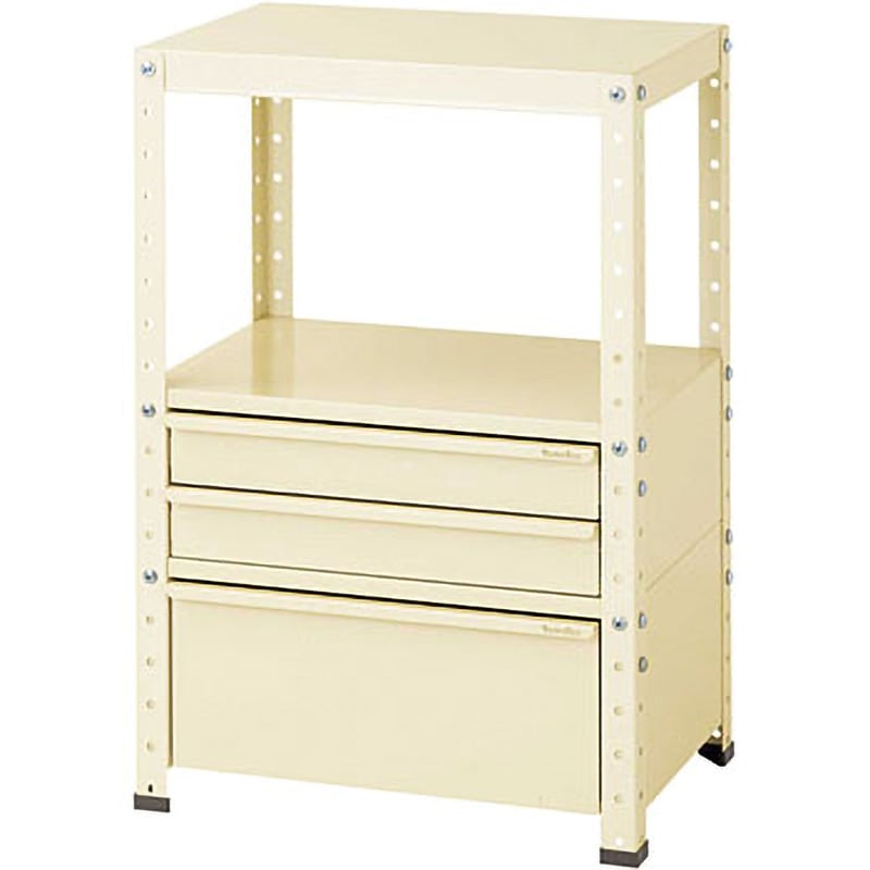 W6-BSD-IV スペシャルワゴン(W600×D400 固定式) 山金工業 引出しあり アイボリー   W6-BSD-IV