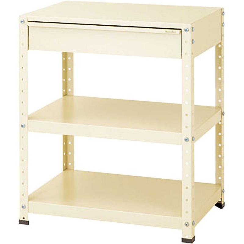 W7-M-IV スペシャルワゴン(W750×D500 固定式) 山金工業 引出しあり アイボリー   W7-M-IV