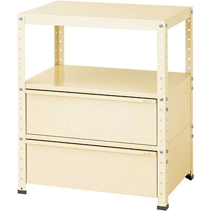 W7-BD2-IV スペシャルワゴン(W750×D500 固定式) 山金工業 引出しあり アイボリー   W7-BD2-IV