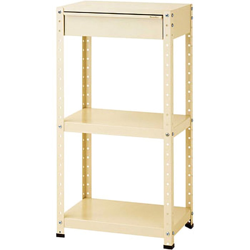 W6H-M-IV スペシャルワゴン(W600×D400 H1200固定式) 山金工業 引出しあり アイボリー   W6H-M-IV