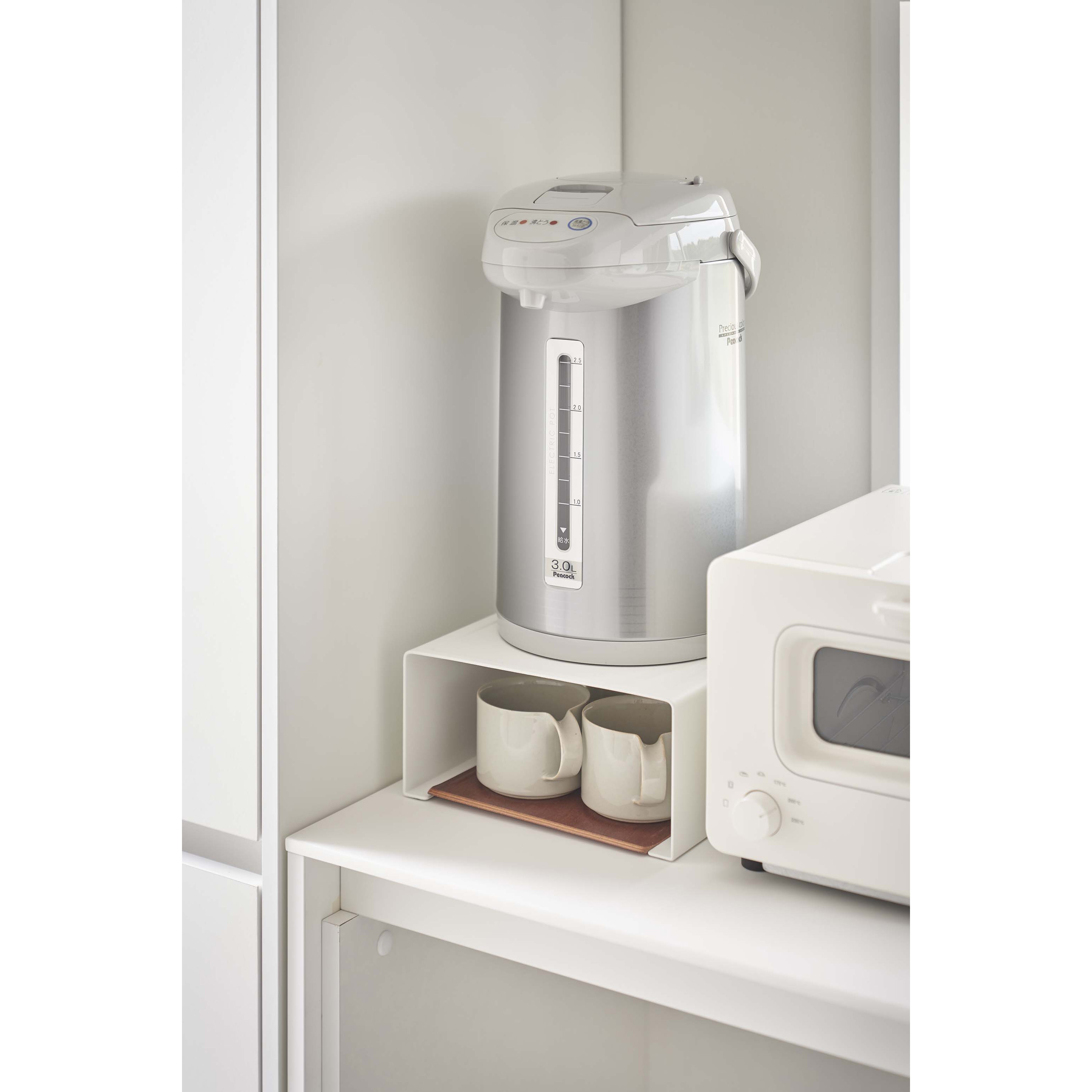 6038 キッチン家電下ラック タワー 山崎実業 ホワイト色 幅220mm