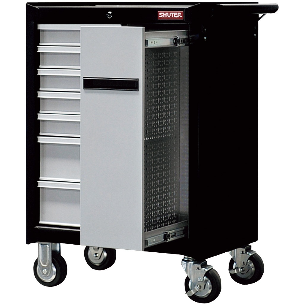 TC-H25-BK 重量キャビネットカート SHUTER ブラック色 高さ975mm間口671mm奥行460mm  TC-H25-BK