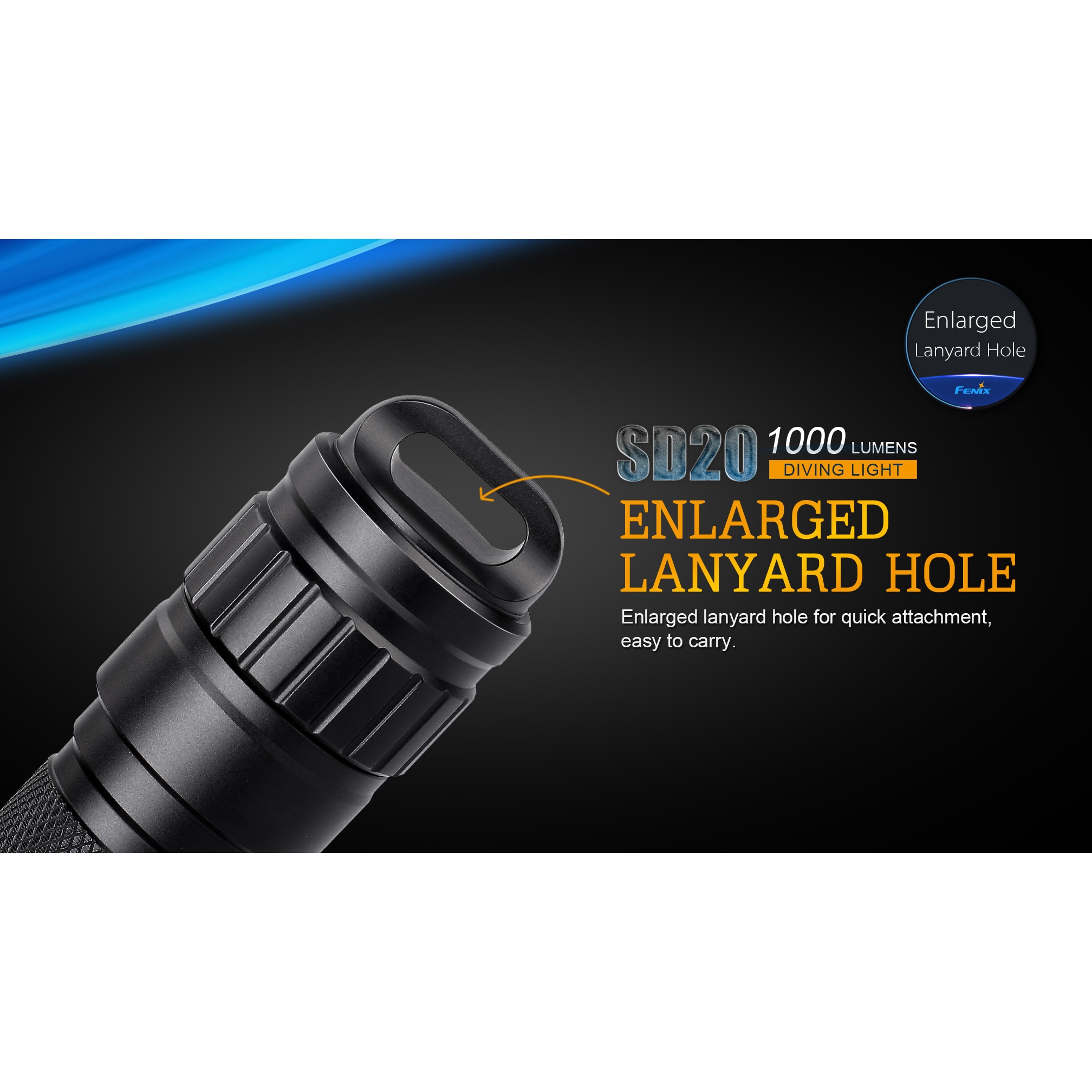 SD20 防水LEDライト FENIX(フェニックス) 黒色 保護等級IP68 1000Lm