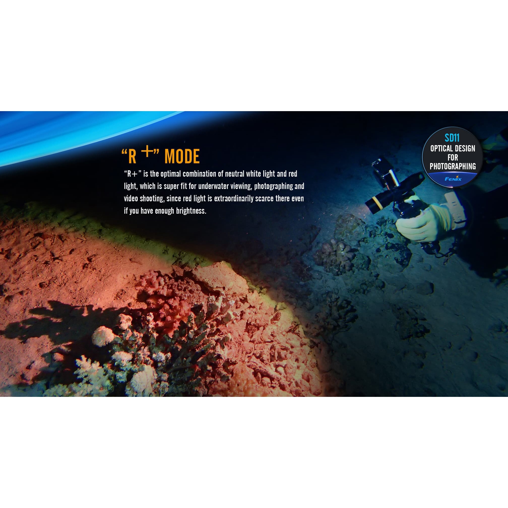 SD11 防水LEDライト FENIX(フェニックス) 黒色 保護等級IP68 1000Lm