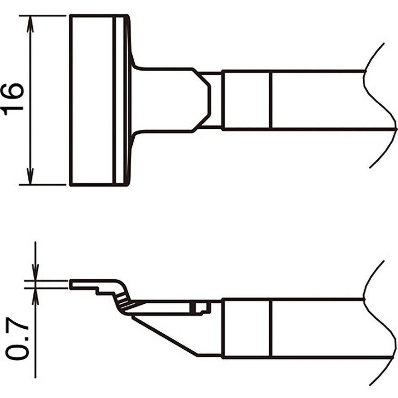 T51-L16 交換こて先 T51シリーズ HAKKO(白光) 使用できるこて部FX-9705用 SOP 16L型  1本
