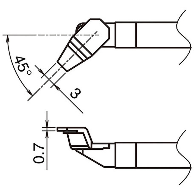 T51-LA3 交換こて先 T51シリーズ HAKKO(白光) 使用できるこて部FX-9705用 CHIP 3LA型  1本