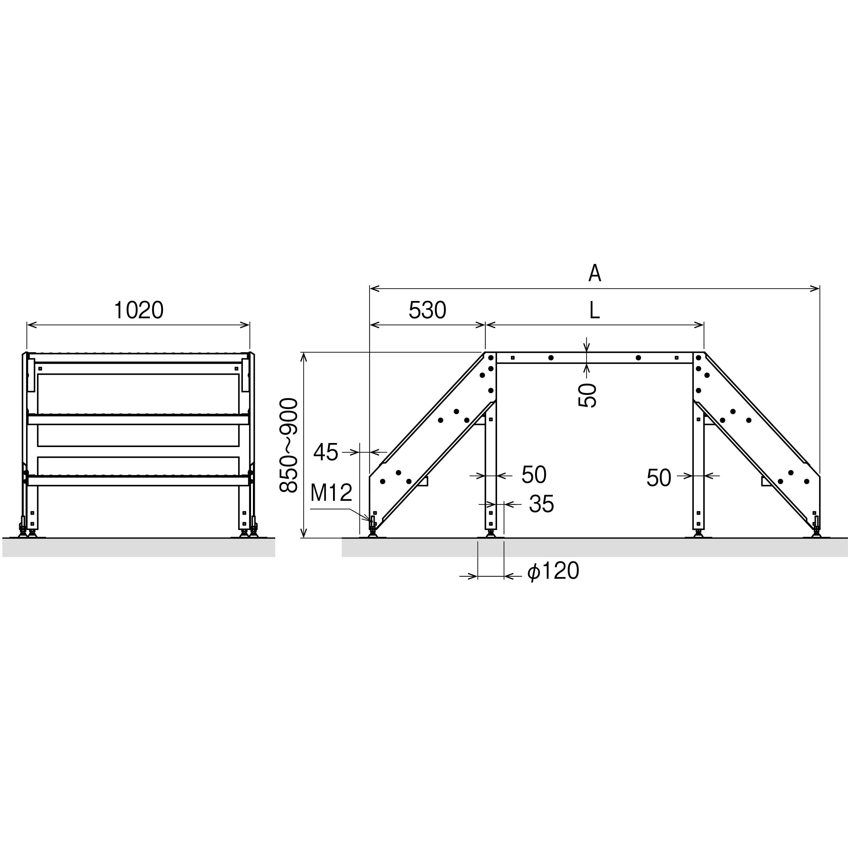 STP8550-100 組立式歩廊架台 ネグロス電工 両階段 STP8550-100 【通販 STP8550-100 組立式歩廊架台 ネグロス電工 両階段 STP8550-100 【通販