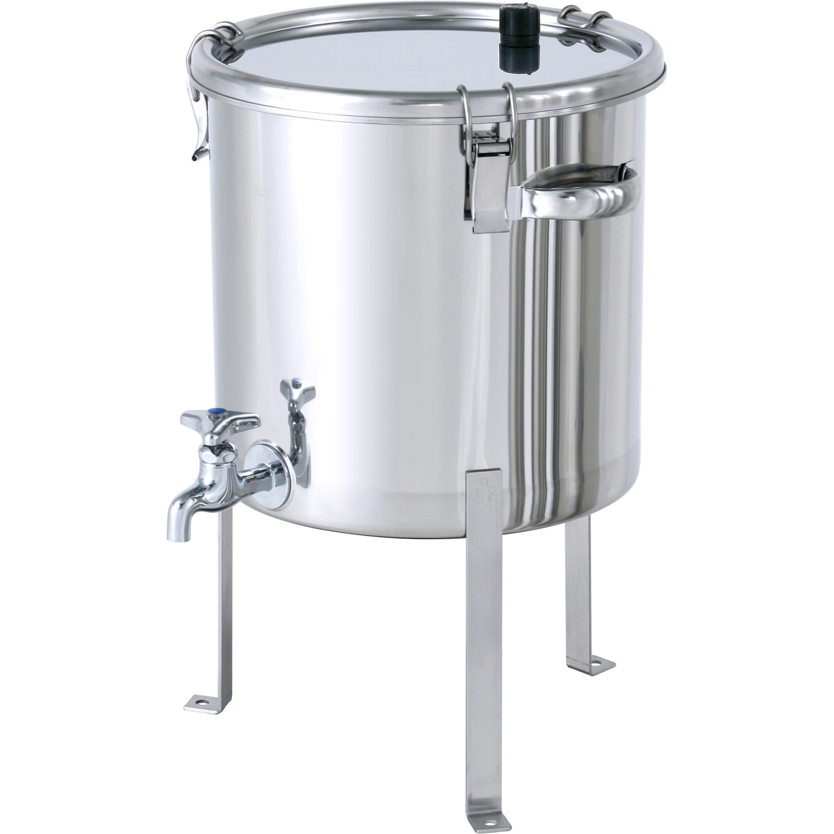 CTH-W-AIB-FL-24 蛇口付密閉容器 空気抜・平鋼脚付 MONOVATE(旧:日東金属工業) 容量10L   CTH-W-AIB-FL-24