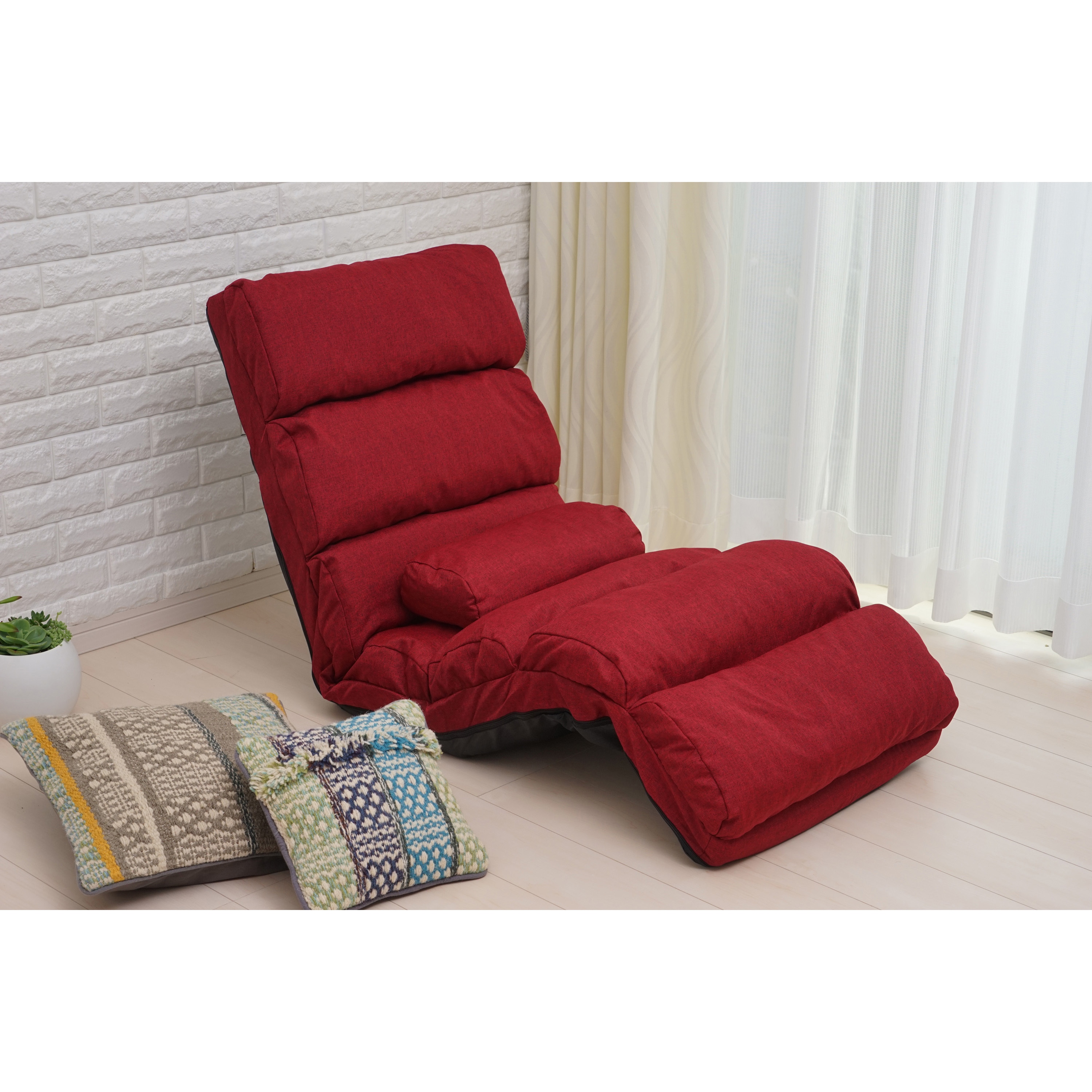 TAN-122(RED) ふかふかリクライニング座椅子 Vita レッド色 【通販 