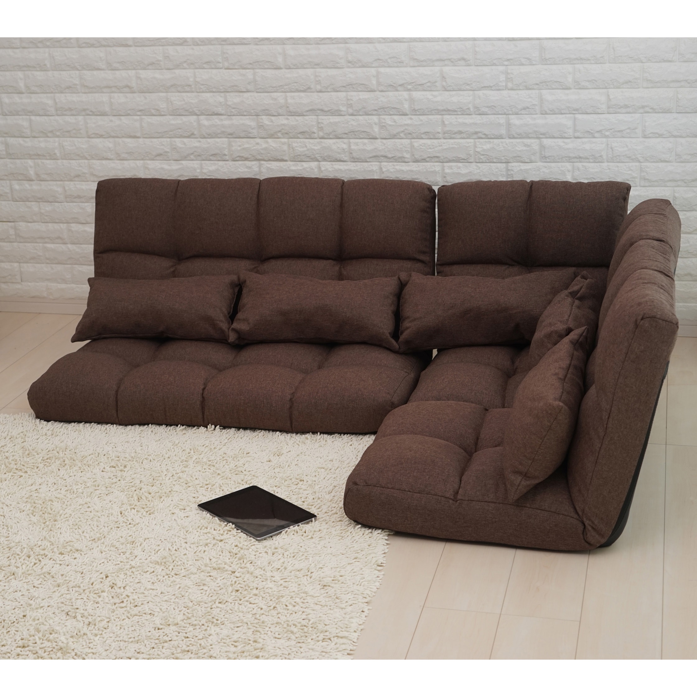 TAN-205(BR) ふかふかリクライニングコーナーソファ3点セット Vita