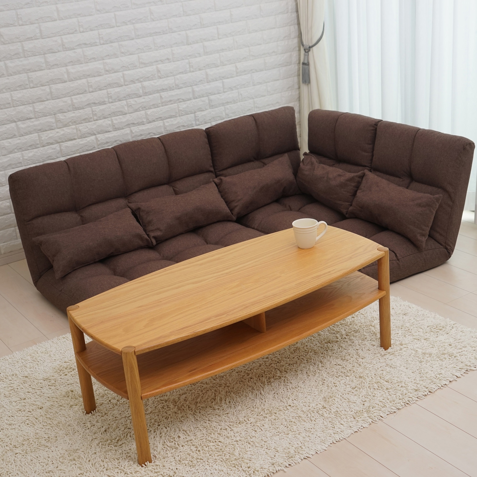 TAN-205(BR) ふかふかリクライニングコーナーソファ3点セット Vita