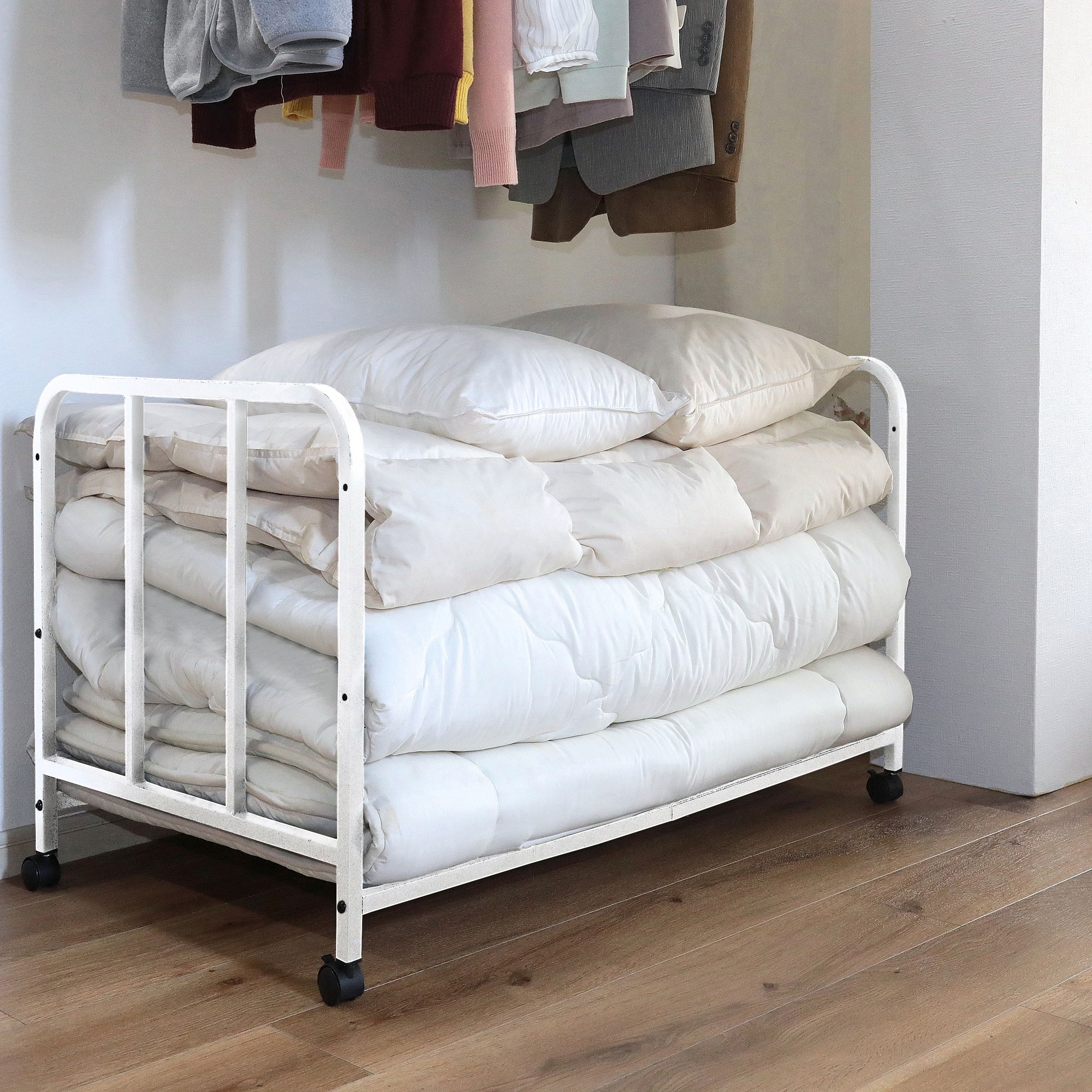 TAN-268(WH) カバー付き布団収納ラック ホワイト 1個 Vita 【通販モノタロウ】