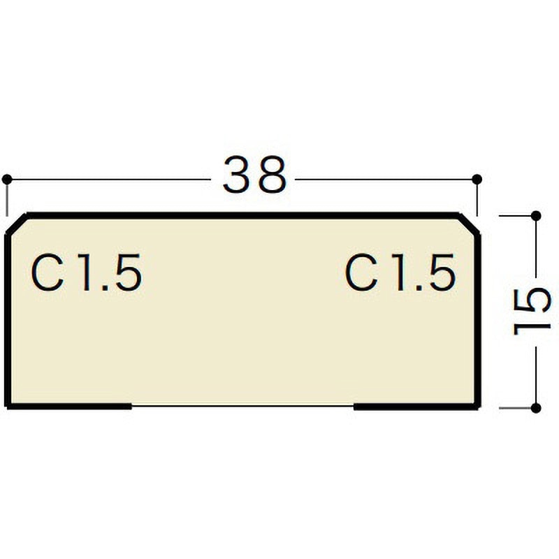 床見切り面内タイプ(シートラッピング) フロア厚12mm用 基材MDF 寸法2000×38×15mm 1本 FKA-21W1