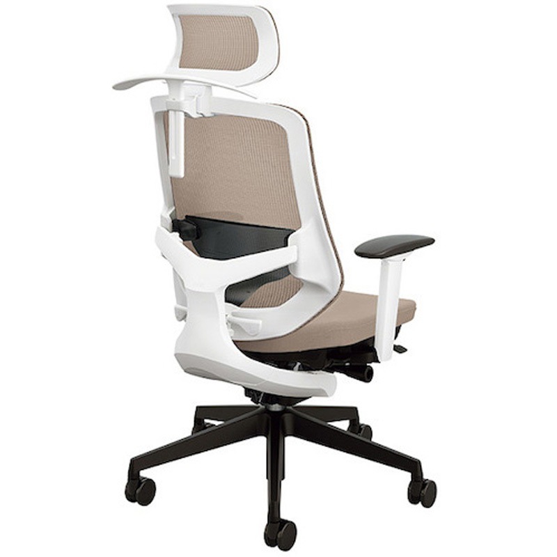 SLEN515FAHB-PBG 事務用チェアー セリフト(Selift)シリーズ ナイキ ハンガー付 ヘッドレスト付 可動肘付 ベージュ色   SLEN515FAHB-PBG