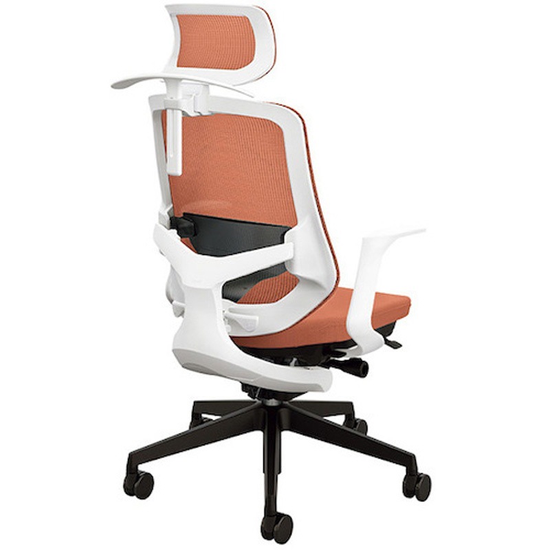SLEN515FHB-PTE 事務用チェアー セリフト(Selift)シリーズ ナイキ ハンガー付 ヘッドレスト付 固定肘付 ペールテラコッタ色   SLEN515FHB-PTE