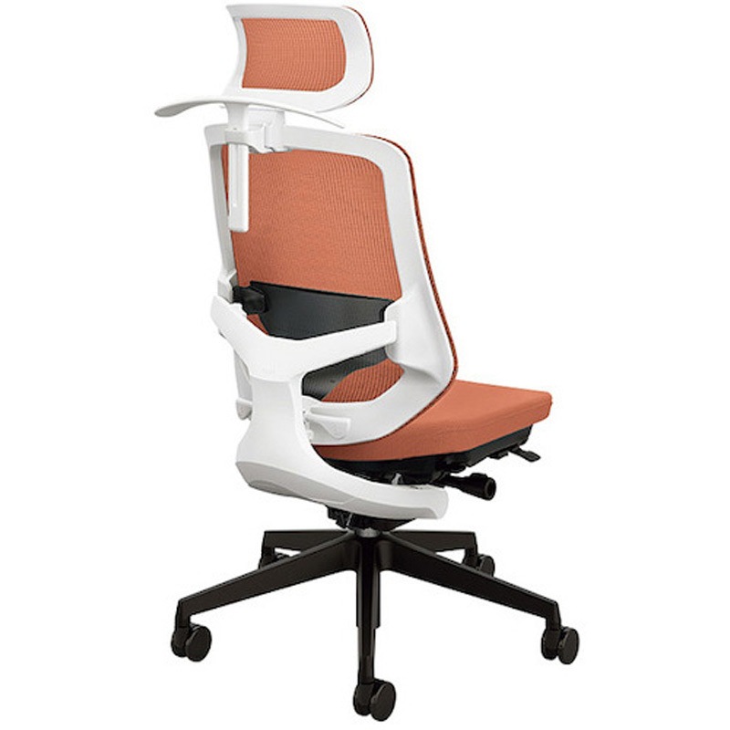 SLEN514FHB-PTE 事務用チェアー セリフト(Selift)シリーズ ナイキ ハンガー付 ペールテラコッタ色 ヘッドレスト付   SLEN514FHB-PTE