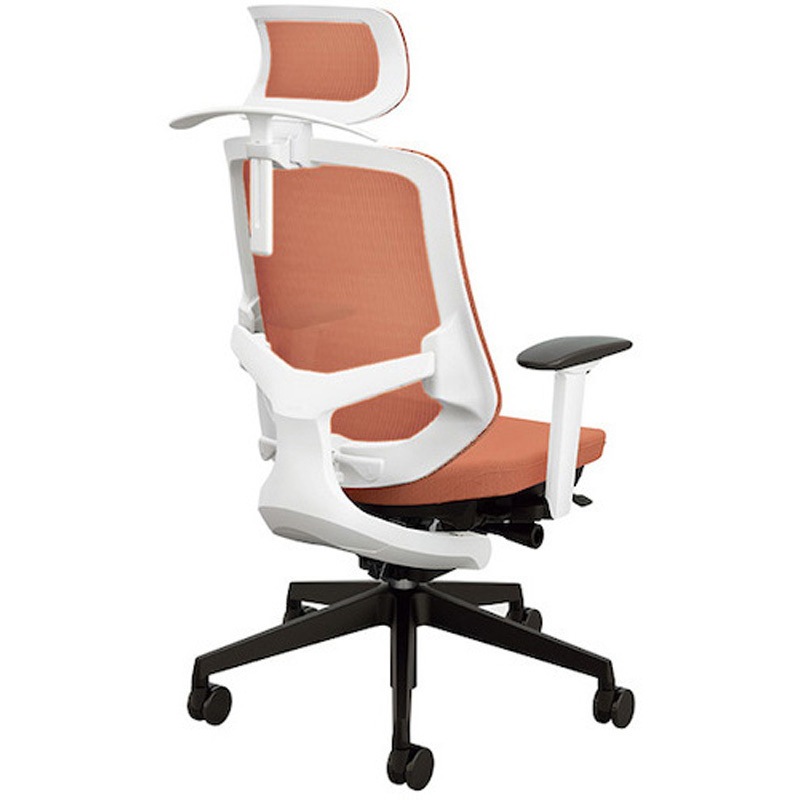 SLEN515FAH-PTE 事務用チェアー セリフト(Selift)シリーズ ナイキ ハンガー付 ヘッドレスト付 可動肘付 ペールテラコッタ色   SLEN515FAH-PTE