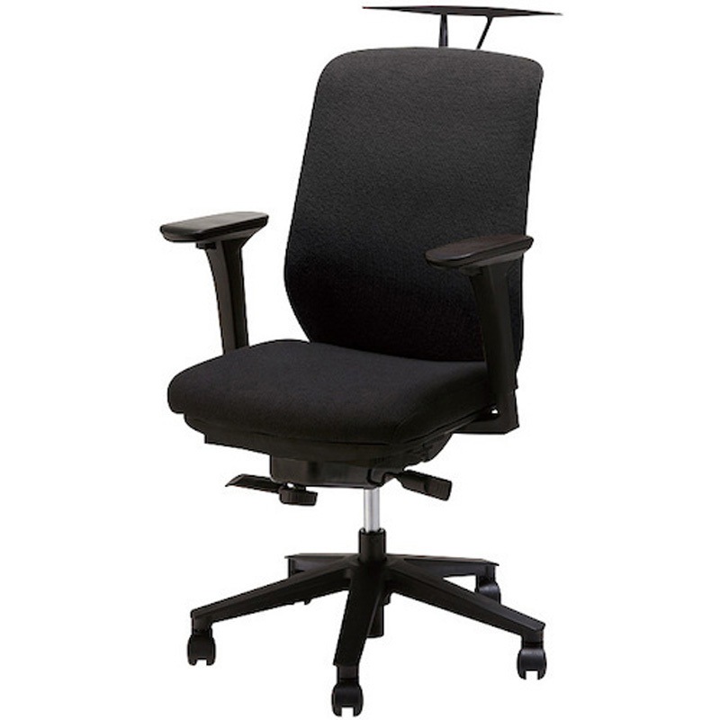 LVEB513FAH-BK 事務用チェアー レセーブ(Lesave)シリーズ ナイキ ハンガー付 可動肘付 ブラック色   LVEB513FAH-BK