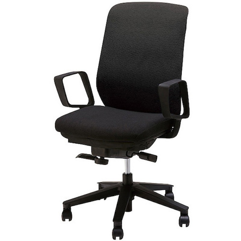 LVEB513F-BK 事務用チェアー レセーブ(Lesave)シリーズ ナイキ ループ肘付 ブラック色   LVEB513F-BK