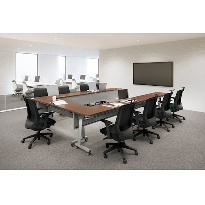 ナイキ 事務用チェア ( LVEB513F-BK ) 事務用チェアー レセーブ(Lesave)シリーズ ループ肘付 ブラック色 LVEB513F-BK