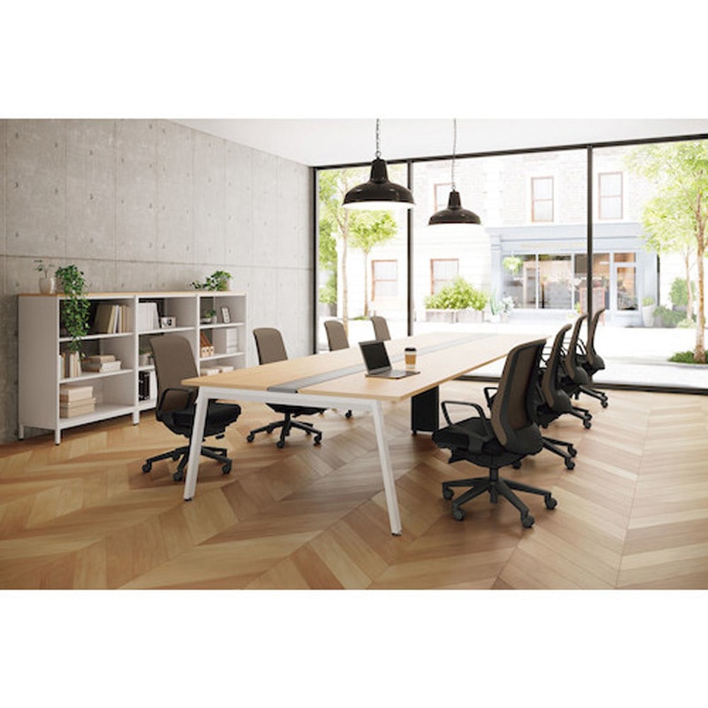 ナイキ 事務用チェア ( LVEB513F-BK ) 事務用チェアー レセーブ(Lesave)シリーズ ループ肘付 ブラック色 LVEB513F-BK